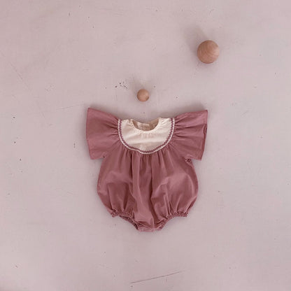 -ベビー バタフライ スリーブ ロンパース【mh0000437】 - mamahalo shop - 半袖ロンパース -  べビー服 - 子供服 - 男の子 - 女の子