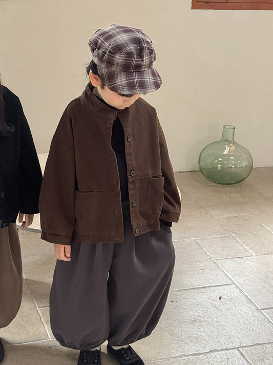 Kids' Stand-Collar Big-Pocket Jacket【mh0014783】