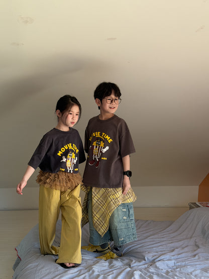 Popcorn Print Cotton T-shirt