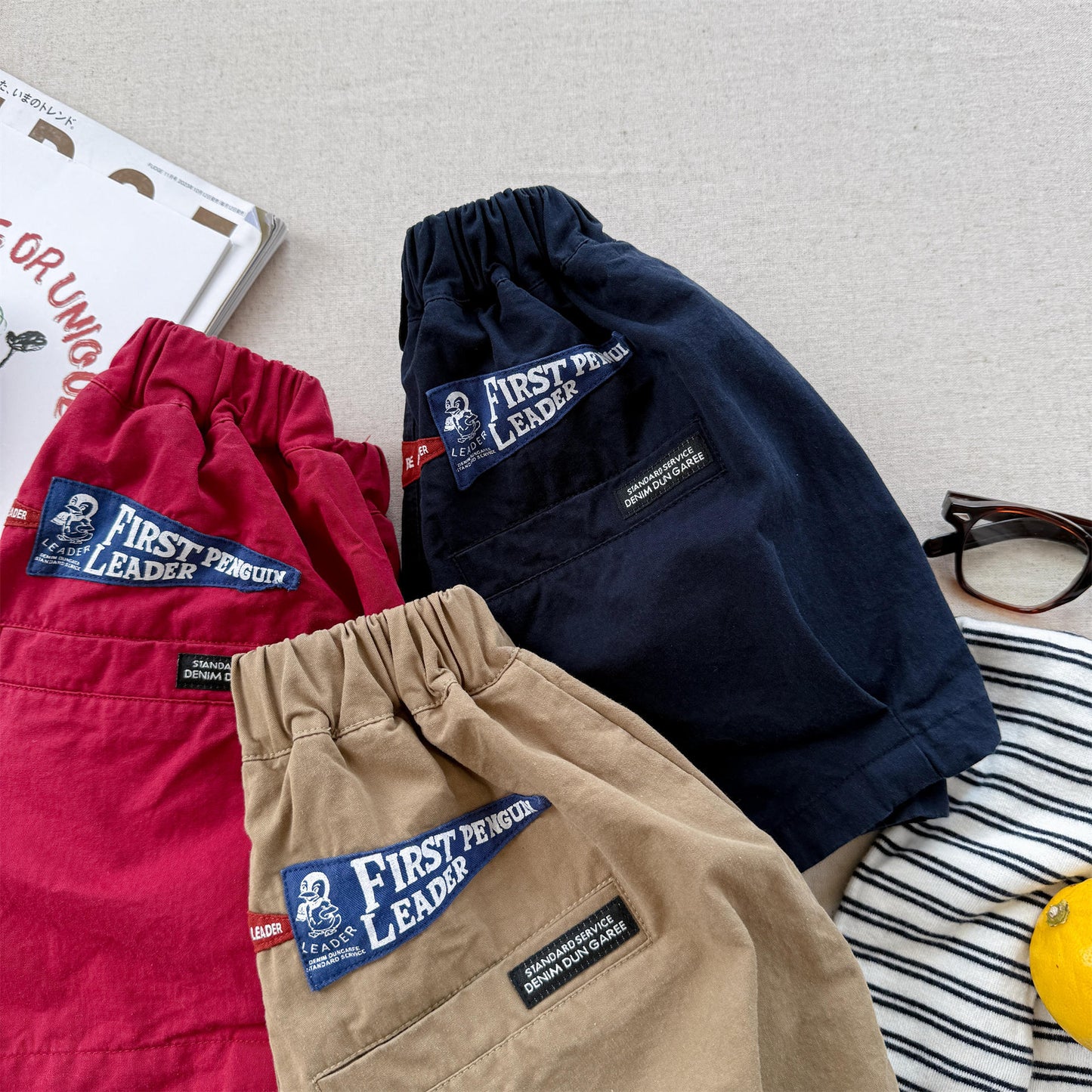 Pennant Patch Graphic Cotton Shorts ワッペン ショートパンツ【mh0012650】