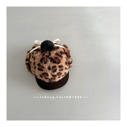 キッズ帽子 フライトハット ボアフリース レオパード ウシャンカ【mh0011797】