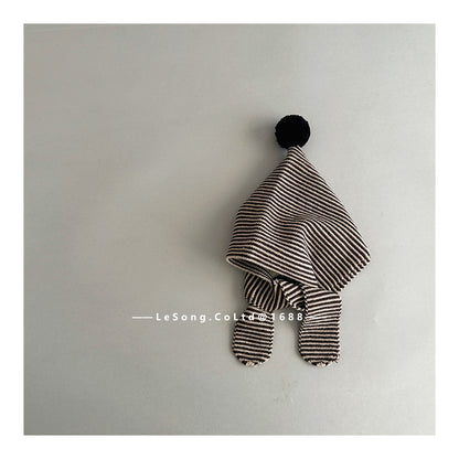 キッズ帽子 ボーダー マフラードッキング ピクシーハット【mh0011804】