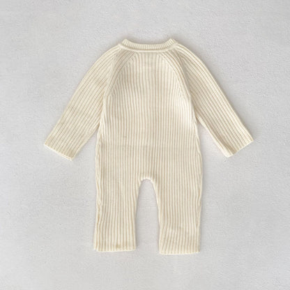 -リブニット長袖ジャンプスーツ【mh0010849】 - mamahalo shop - 長袖ロンパース -  べビー服 - 子供服 - 男の子 - 女の子