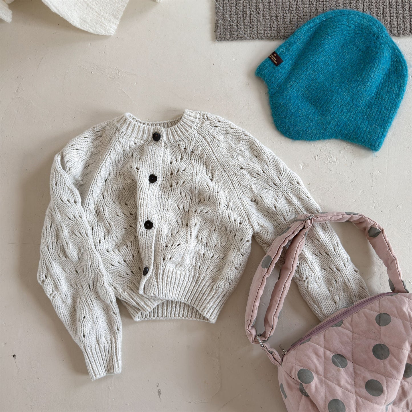 Kids' Openwork Long-Sleeve Knit Cardigan [mh0014055]