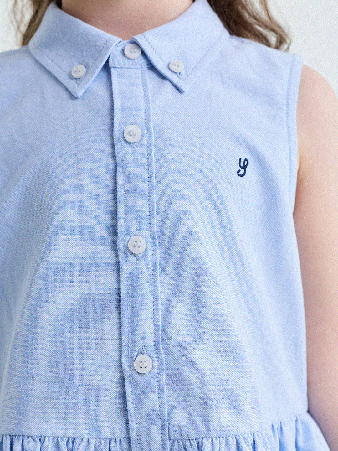 Button-Down Shirt Dress ポロカラー ノースリーブワンピース【mh0013180】