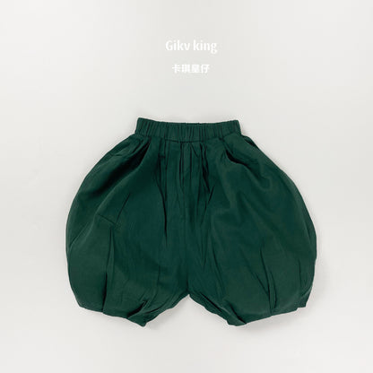 Elastic Waistband Cotton Bloomers 無地 バルーンショートパンツ【mh0012844】