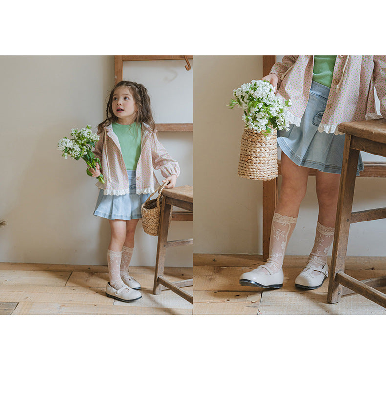 -プリーツフリルポケットデニムスカート イージーウエストミニスカート【mh0010828】 - mamahalo shop - スカート -  べビー服 - 子供服 - 男の子 - 女の子