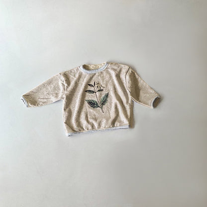 Flower Graphic Cotton Sweatshirt ボタニカル柄 長袖Tシャツ【mh0012627】