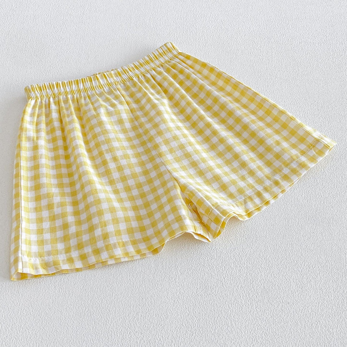 Gingham Halter Set チェック ノースリーブシャツ ショートパンツ セット【mh0013424】