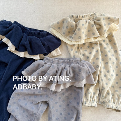 -ビッグフリルスカート付きボアパンツ フリースパンツ【mh0010817】 - mamahalo shop - ロングパンツ・スウェットパンツ -  べビー服 - 子供服 - 男の子 - 女の子