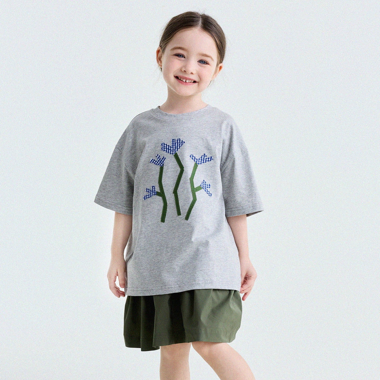Camiseta de Manga Corta con Letras Aplicadas 【mh0013192】