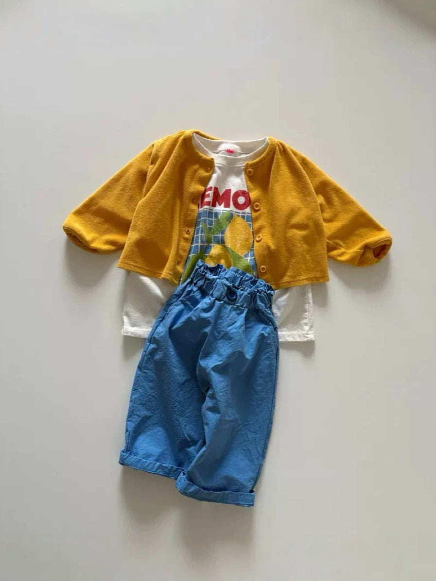 Loose Fruit Lemon Print Shoulder T-shirt [mh0013286]