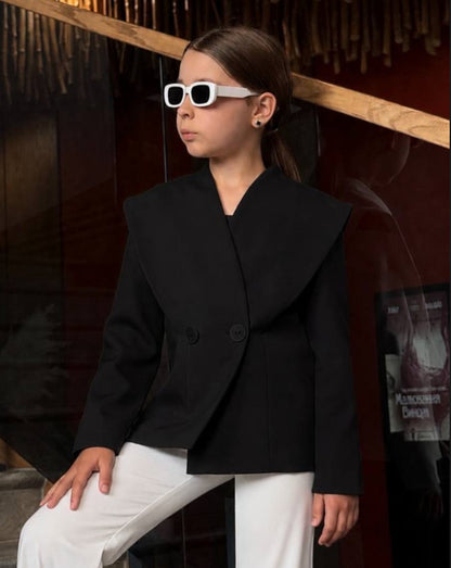 Kids' Asymmetric Color Tailored Jacket [mh0014726]