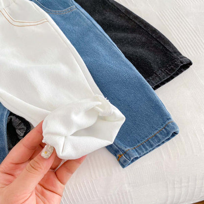 -デニムパンツウエストゴム長ズボンシンプルボトムス【mh0010917】 - mamahalo shop - ロングパンツ・スウェットパンツ -  べビー服 - 子供服 - 男の子 - 女の子