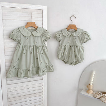 Floral Ruffle Sleeveless Romper フリル ノースリーブ ロンパース【mh0013165】