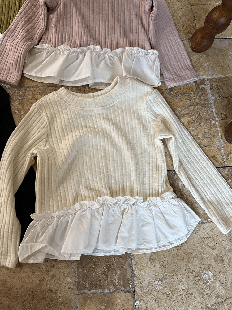 -ペプラムフリル長袖Tシャツカットソー【mh0011038】 - mamahalo shop - 長袖Tシャツ -  べビー服 - 子供服 - 男の子 - 女の子