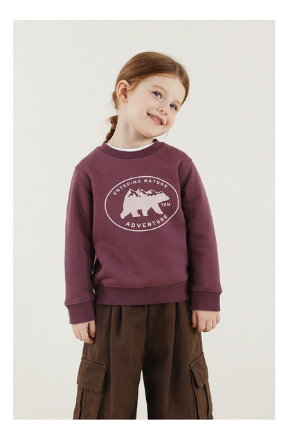 -長袖スウェットシャツ 裏起毛 プリント クルーネック 暖か【mh0011342】 - mamahalo shop - 長袖Tシャツ -  べビー服 - 子供服 - 男の子 - 女の子