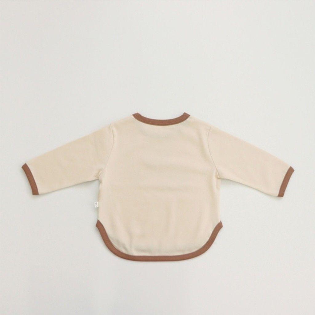 ベビー キッズ 幾何学 プリント 配色 パイピング 長袖 Tシャツ パンツ セット【mh0000586】
