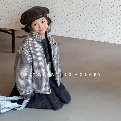 チェック柄ジャケット コート 中綿入り アウター【mh0011901】