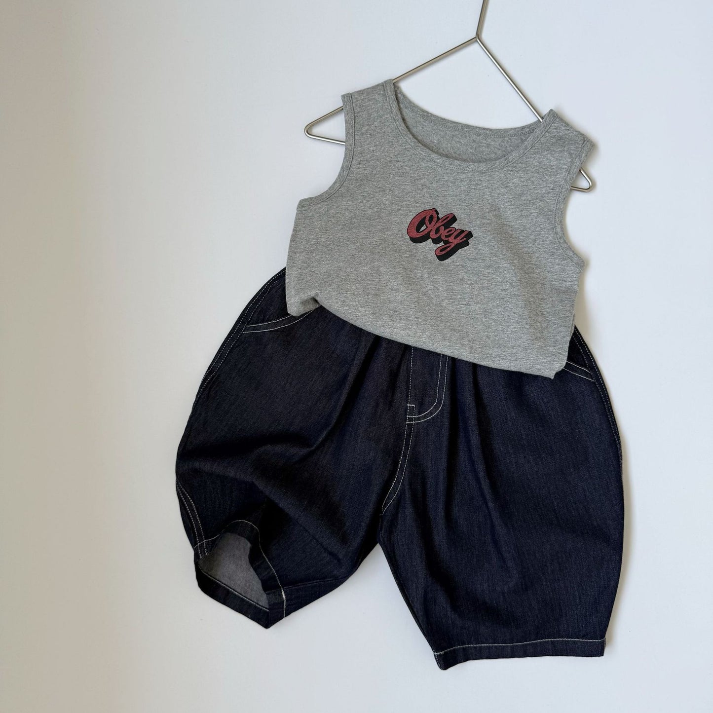 GL-kids Pantalones vaqueros estilo globo ligeros de verano estilo coreano para niños y niñas, jeans informales versátiles de estilo moderno【mh0013640】