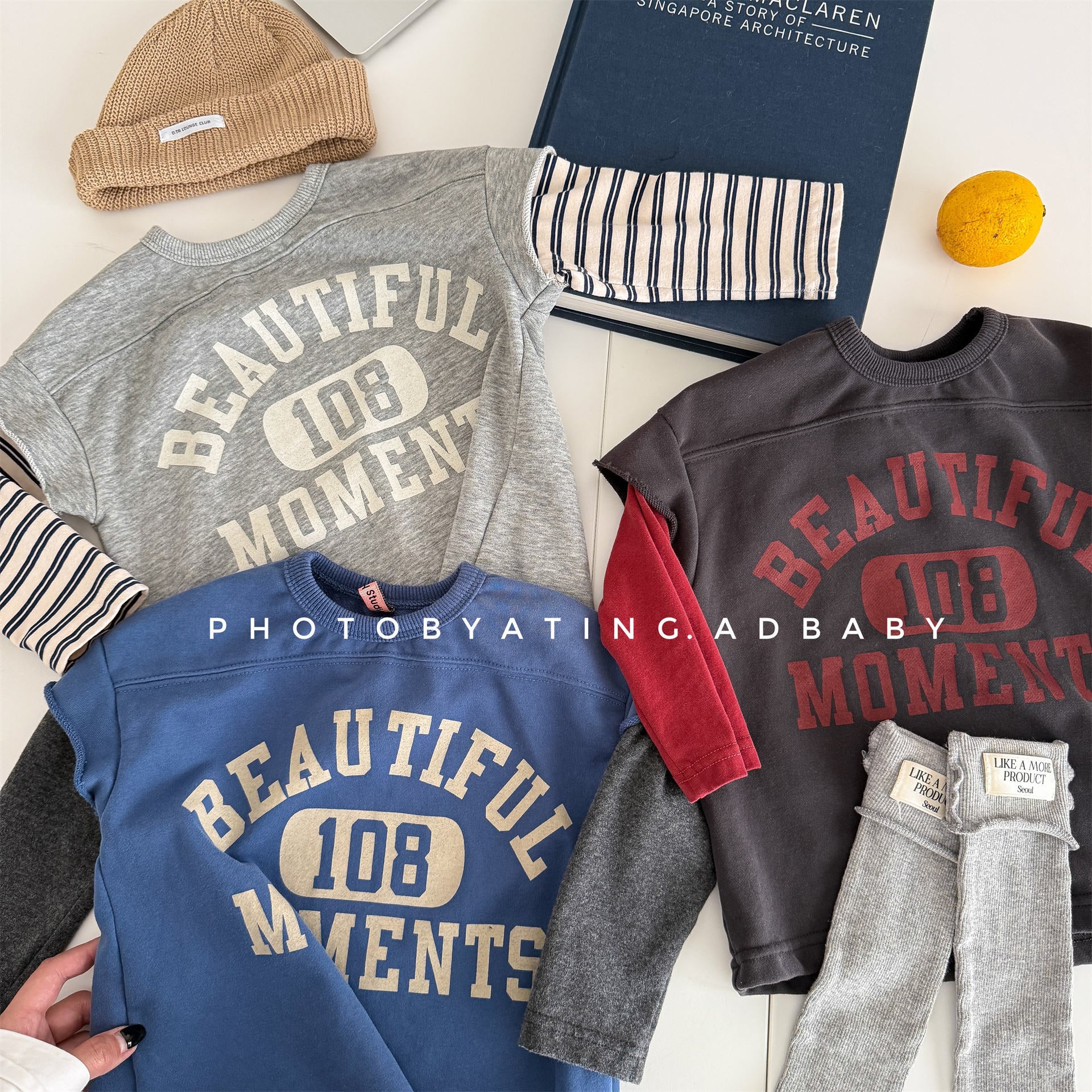 -ロゴプリントベストドッキング長袖Tシャツ スウェット【mh0010806】 - mamahalo shop - 長袖Tシャツ -  べビー服 - 子供服 - 男の子 - 女の子