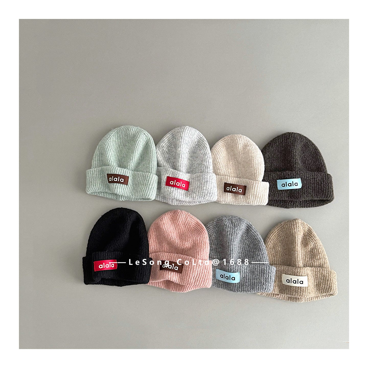 キッズ帽子 ロゴタグ ニットキャップ シンプル ビーニー【mh0011815】