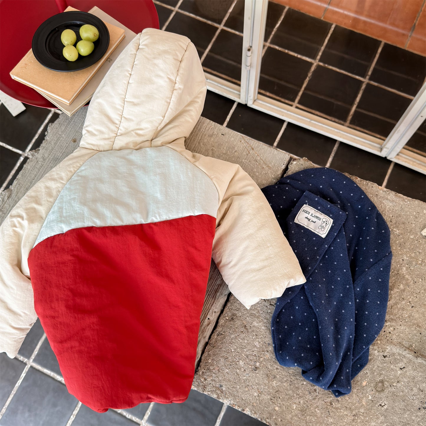 中綿ダウンジャケット パッチワーク アウター コート【mh0011900】