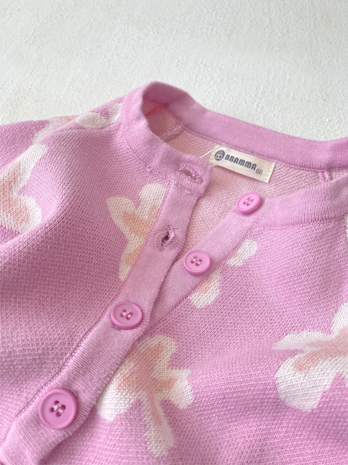 長袖ニットロンパース 花柄 ジャカードニット ジャンプスーツ ヘアバンド【mh0011856】