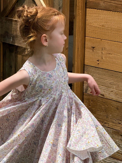 Vintage Floral Sleeveless Dress フローラル ノースリーブワンピース【mh0013241】