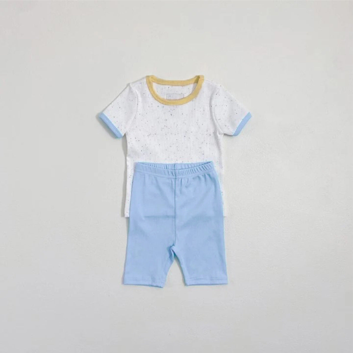Mottle Speckled Short Sleeve Set ネップ 半袖Tシャツ ハーフパンツ セット【mh0013508】