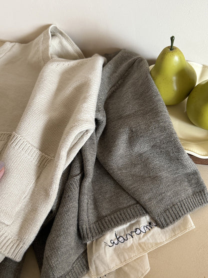 -ニットVネックシンプルカーディガン【mh0011028】 - mamahalo shop - カーディガン・パーカー -  べビー服 - 子供服 - 男の子 - 女の子