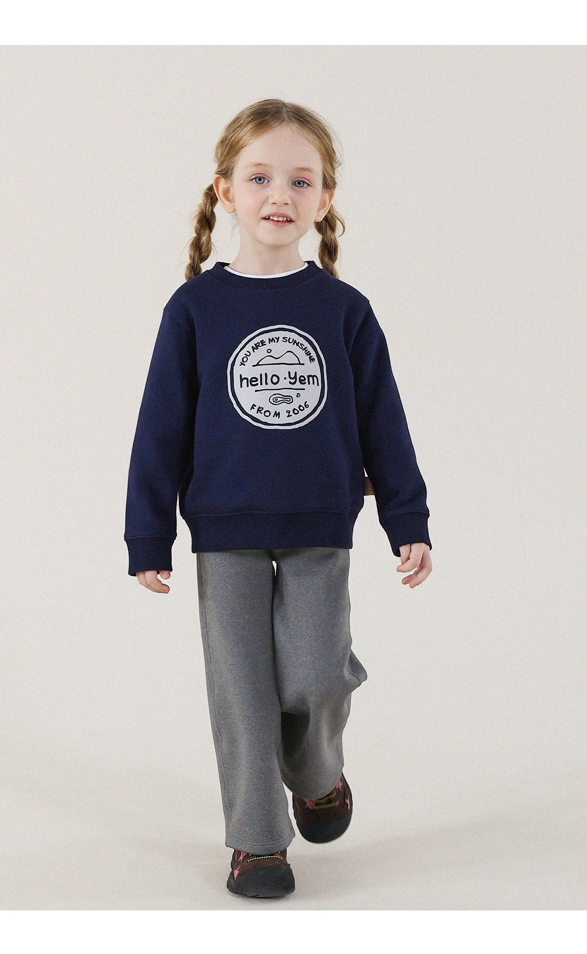 -長袖スウェットシャツ 裏起毛 プリント クルーネック 暖か【mh0011342】 - mamahalo shop - 長袖Tシャツ -  べビー服 - 子供服 - 男の子 - 女の子