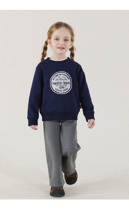 -長袖スウェットシャツ 裏起毛 プリント クルーネック 暖か【mh0011342】 - mamahalo shop - 長袖Tシャツ -  べビー服 - 子供服 - 男の子 - 女の子