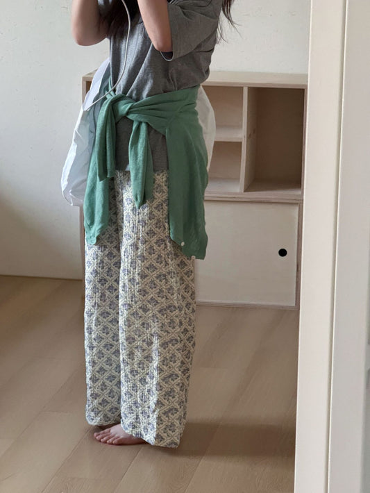 Gauze Loungewear Long Pants ドット イージー ロングパンツ【mh0013310】