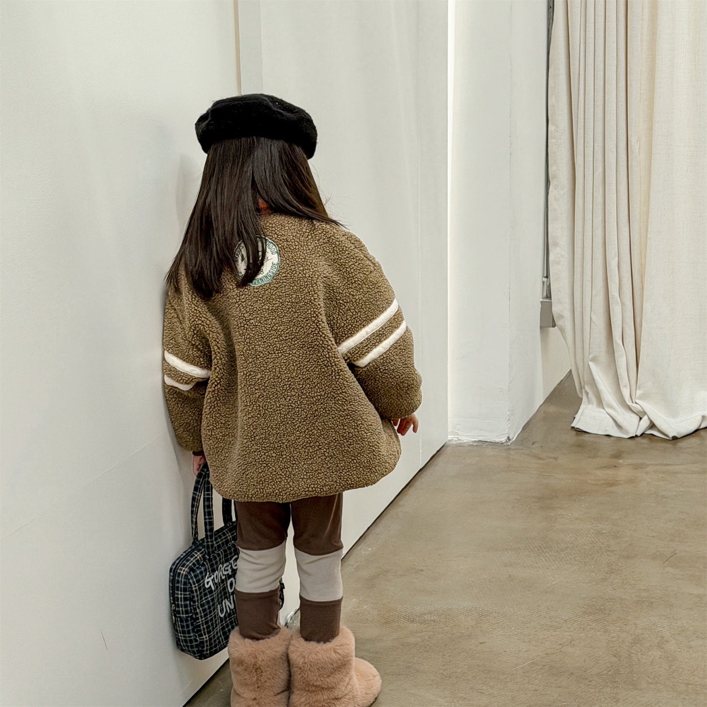 ボアフリースジャケット ダブルライン ジップアップ ボアブルゾン【mh0011903】