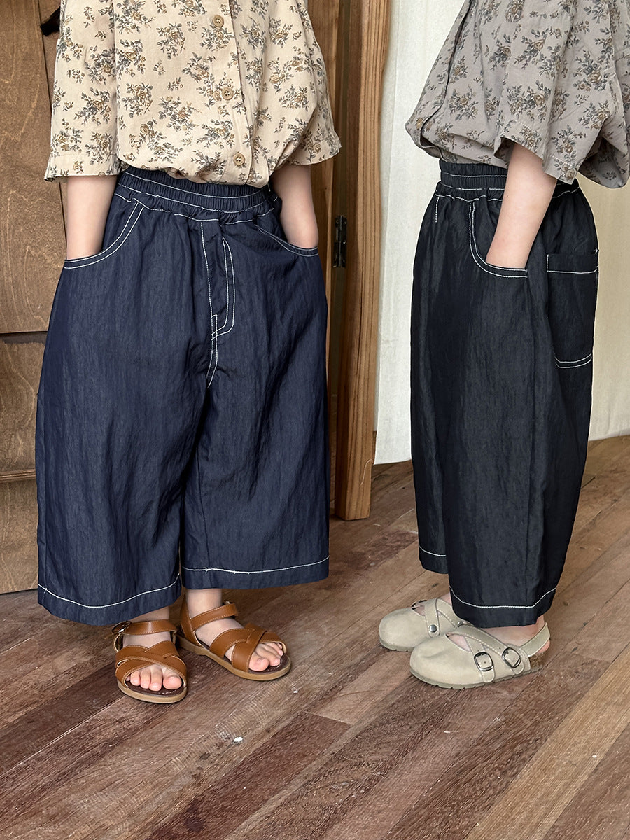 Stitch Contrast Denim Cropped Pants ステッチ クロップドパンツ【mh0013469】