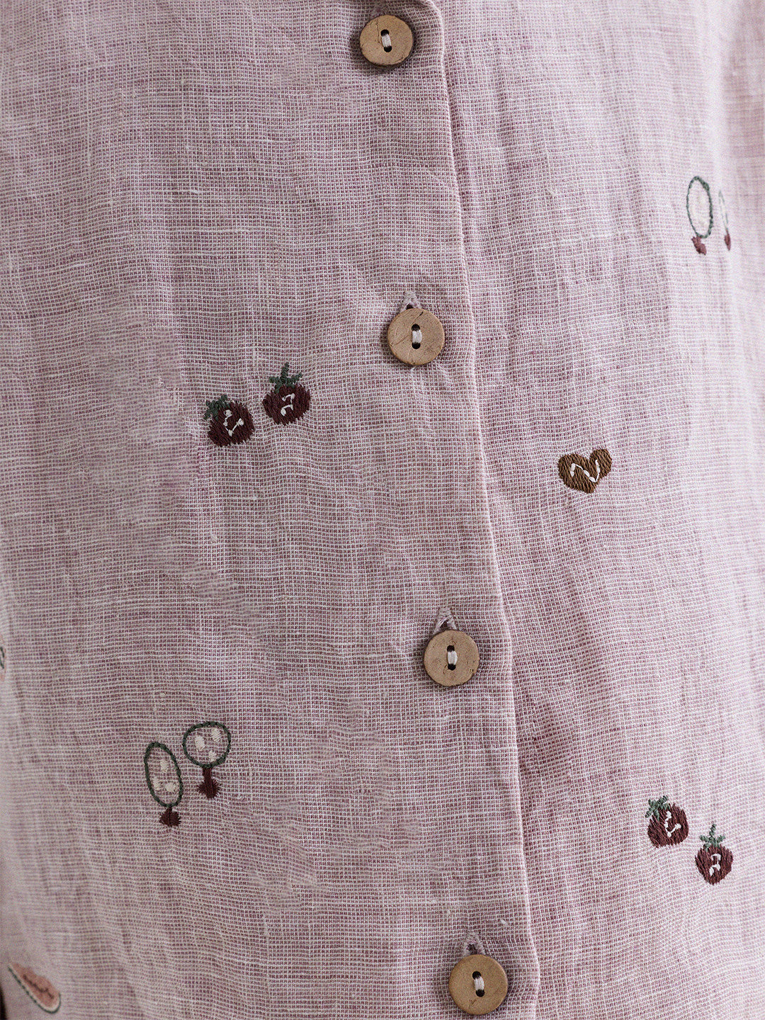 Embroidered Linen Sleeveless Shirt Shorts フルーツ刺繍 ノースリーブシャツ ショートパンツ【mh0013187】