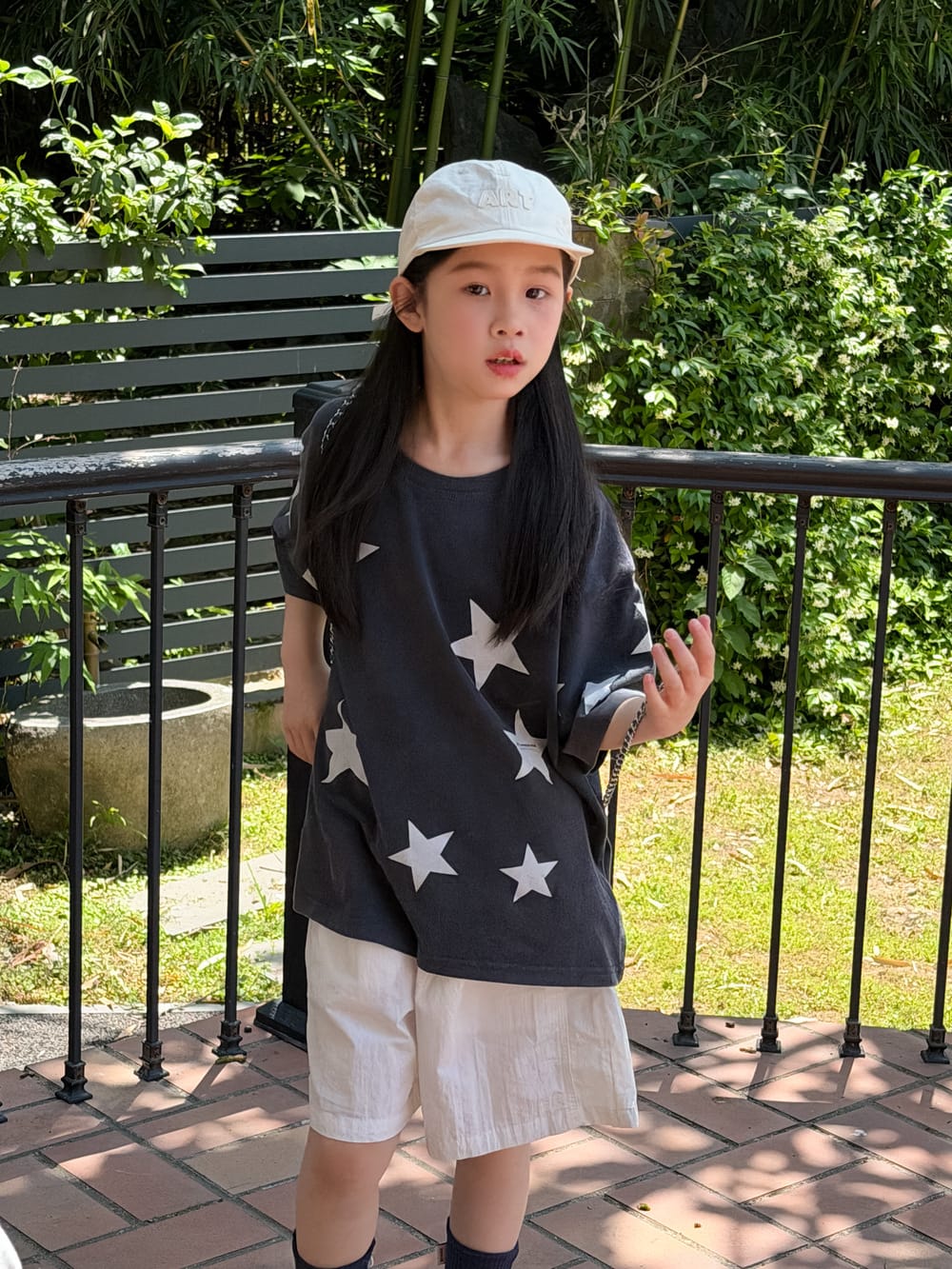 Star Print Loose Tee 星柄 半袖Tシャツ【mh0013524】