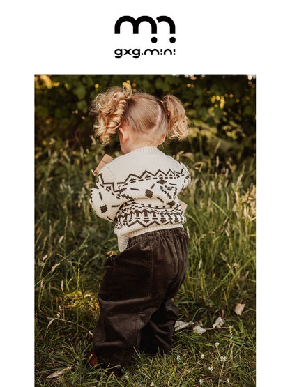 -ロングパンツ コーデュロイ 裏地付き 防寒 暖パン カジュアル【mh0011320】 - mamahalo shop - ロングパンツ・スウェットパンツ -  べビー服 - 子供服 - 男の子 - 女の子