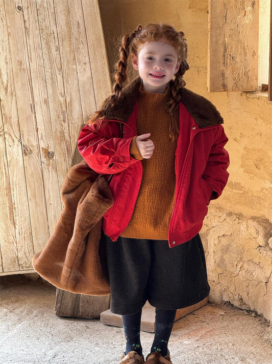 Blouson jacket with boa collar, outer coat [mh0011765]