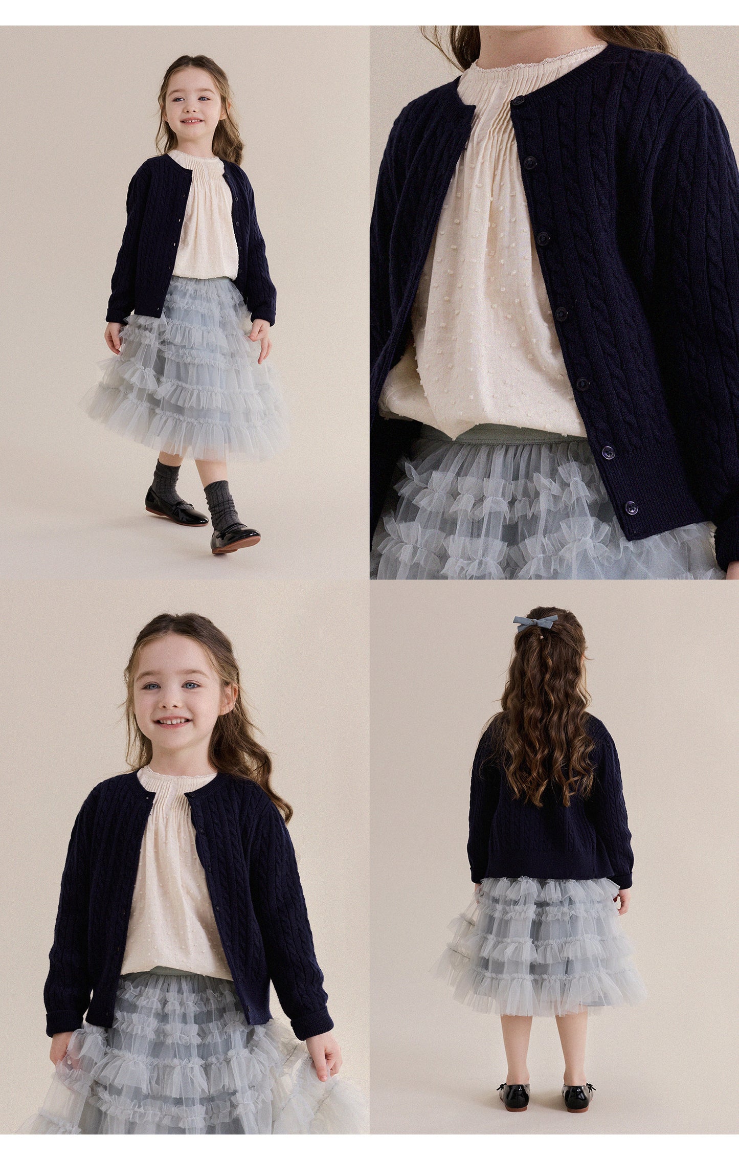 Kids Juniors Cable Knit Cardigan [mh0013973]