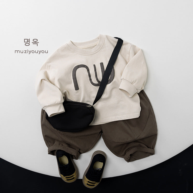 -幾何学プリント長袖Tシャツ【mh0010861】 - mamahalo shop - 長袖Tシャツ -  べビー服 - 子供服 - 男の子 - 女の子