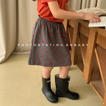 Rose Flower Graphic Cotton Skirt ローズ プリント コットン スカート【mh0012653】