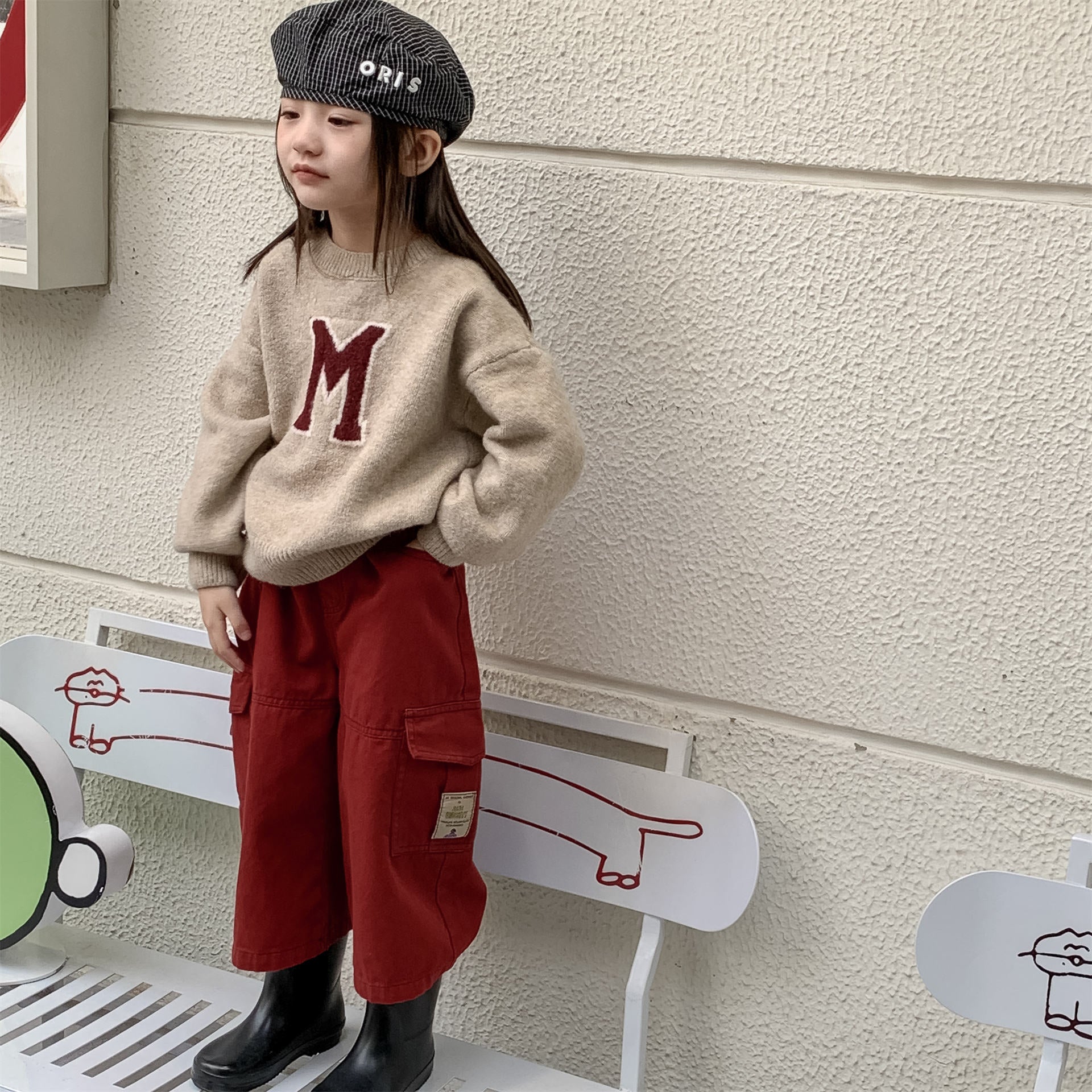 -ビッグワッペンニットセータープルオーバー【mh0010813】 - mamahalo shop - ニット・セーター -  べビー服 - 子供服 - 男の子 - 女の子
