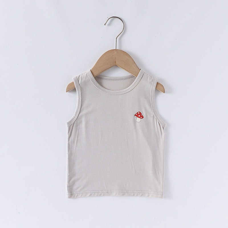 Animal Embroidered Sleeveless Top Cotton Shorts アニマル タンクトップ ショートパンツ【mh0013600】