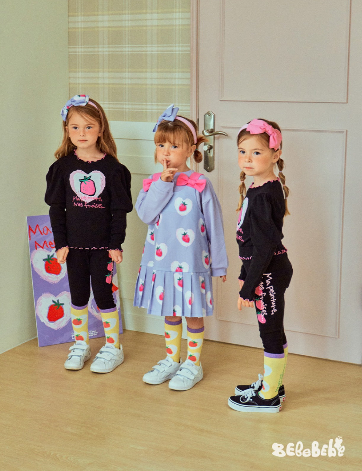 -いちごプリント長袖トップス/フリルレギンス/フリルワンピース/ノースリーブプリーツワンピース【mh0010988】 - mamahalo shop - ノースリーブワンピース -  べビー服 - 子供服 - 男の子 - 女の子