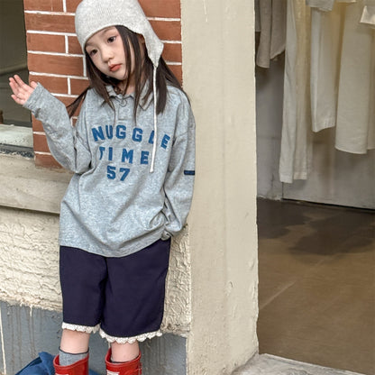 -カレッジロゴ襟付き長袖Tシャツ ポロシャツ【mh0010810】 - mamahalo shop - 長袖シャツ・ブラウス -  べビー服 - 子供服 - 男の子 - 女の子