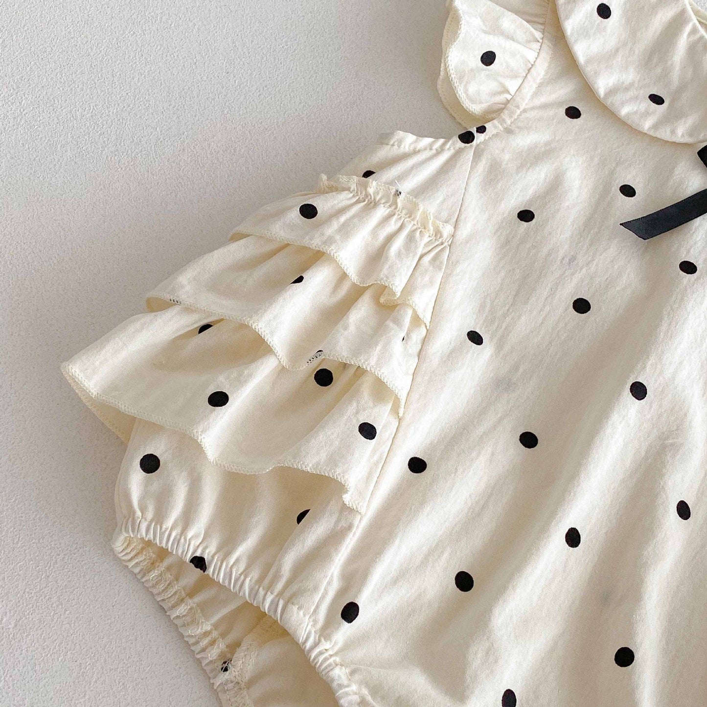Polka Dot Ruffle Sleeveless Romper ドット ノースリーブロンパース【mh0013436】