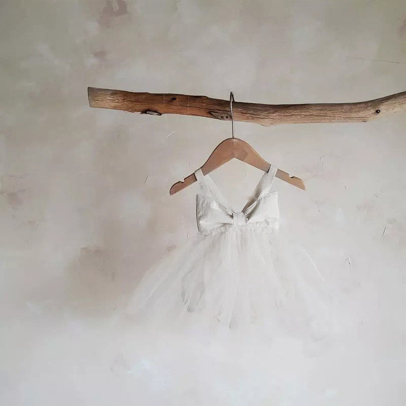 Bow Back Tulle Romper Dress ビッグリボン ノースリーブ チュールロンパース【mh0012700】