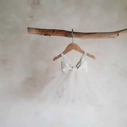 Bow Back Tulle Romper Dress ビッグリボン ノースリーブ チュールロンパース【mh0012700】